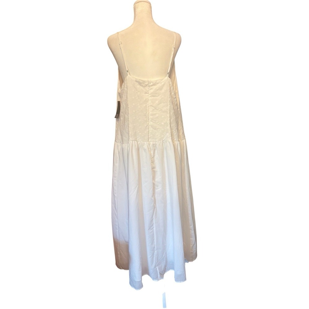 Wild Fable Women's White High Neck Dropped Waist Maxi A-Line Dress XXL Eyelet - Picture 2 of 11